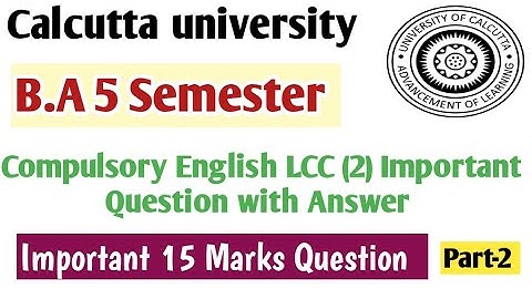 5th semester compulsory English LCC-1(2) suggestion 2023 || B.A 5th semester || Calcutta University