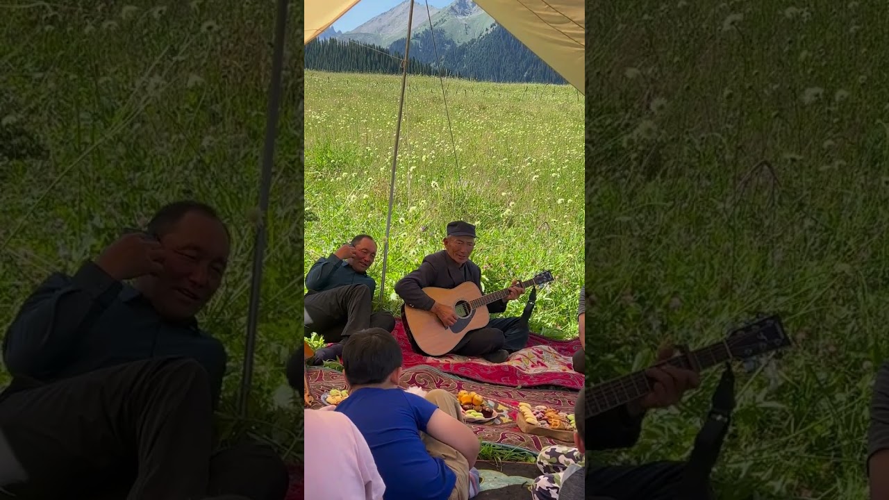 Music on the meadow: Residents from Qiongkushitai in Xinjiang sing melodious tunes on the pasture.