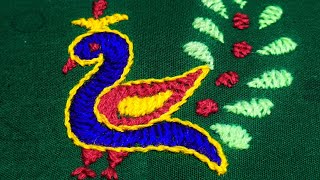 Amazing Hand Embroidery Peacock Design Tutorial Beautiful Hand Embroidery Design For Beginners