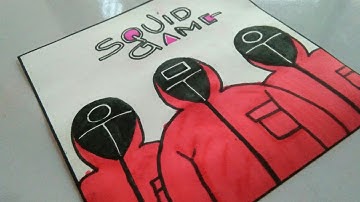 How to Draw soldier from SQUID GAME - Red Guard Uniform |Creative Satisfying art #shorts #squidgame