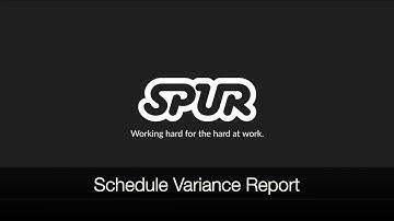 Schedule Variance Report