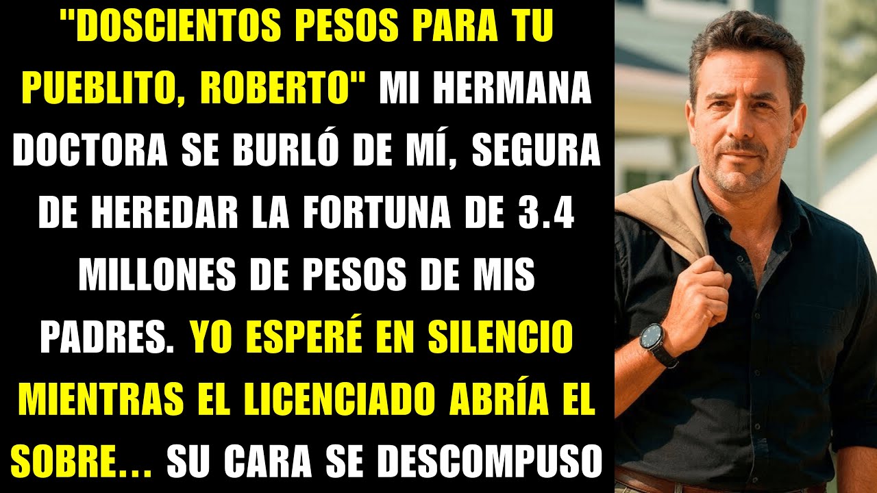 Mi hermana doctora juró que el maestro no merecía nada del testamento. Abogado: Usted he...