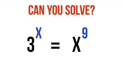 A nice math olympiad exponential equation 3^x=x^9