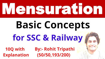 Mensuration for SSC CHL, CGL, CPO 2020 & Railway by Rohit Tripathi