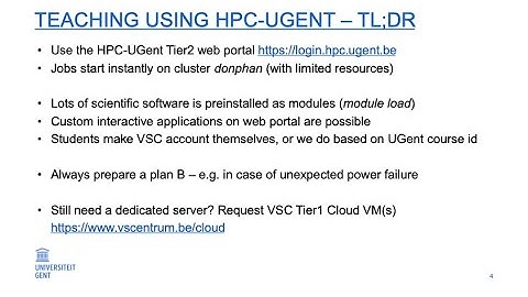 Train-the-trainer: teaching using HPC-UGent