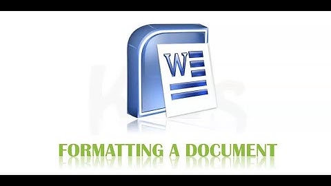 Class 4 Ch 6 Formatting A Document Part 1