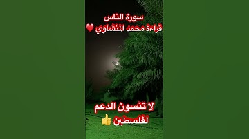 سورة الناس قراءة محمد المنشاوي #فلسطين #palestine #السعودية #الاردن #الكويت #المغرب #دروس #قطر
