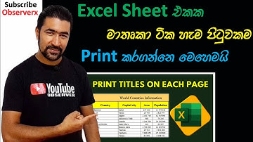 How to Print Title or Heading on Every Page in Excel | In Sinhala