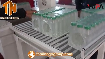 BỌC MÀNG CO PE CHO LỐC 3 HÀNG 7 CHAI NƯỚC LỌC | MÁY CO MÀNG LỐC TỰ ĐỘNG | Máy đóng gói tự động YUPA