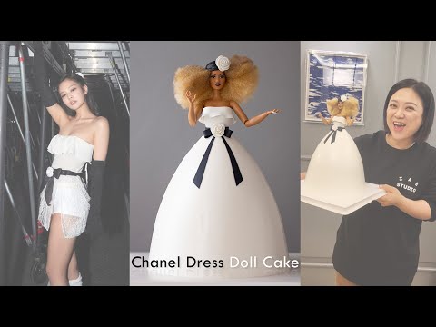      Chanel dress doll cake making