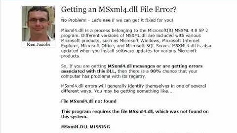 Msxml4.dll Error Fix - Msxml4dll.com