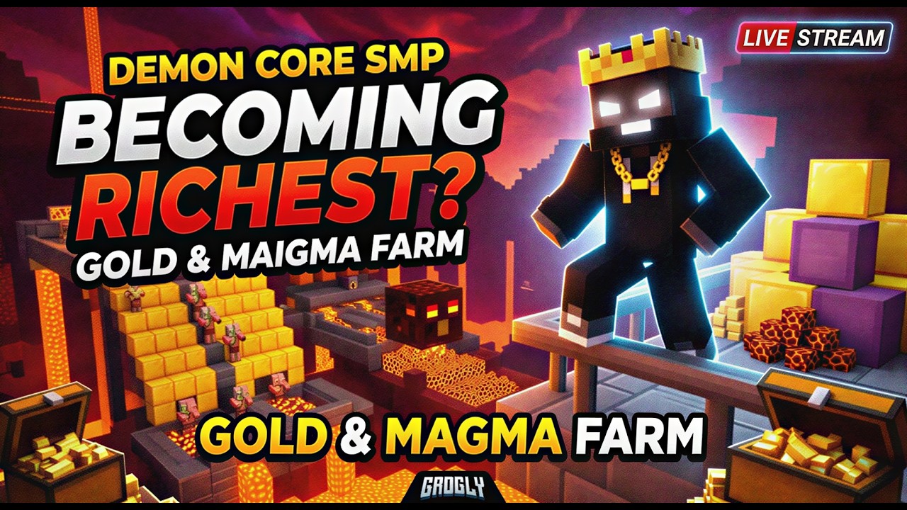 BUILDING CRAZY FARMS | DEMON CORE SMP | Minecraft Live V #minecraftlive ...