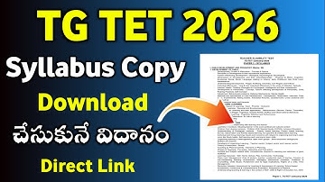 TG TET 2026 Syllabus Copy Download Process | TG TET Application 2026