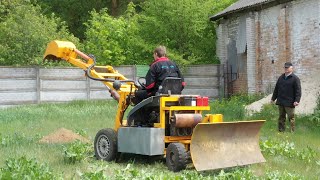 САМОДЕЛЬНЫЙ МИНИ ЭКСКАВАТОР - ПОГРУЗЧИК - БУЛЬДОЗЕР