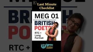 IGNOU MEG 01 British Poetry Last Minute Strategy 🔥 | TEE June 2026 Revision Checklist