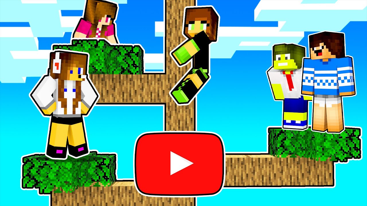 NÃO CAIA DA ÁRVORE DOS YOUTUBERS NO MINECRAFT!