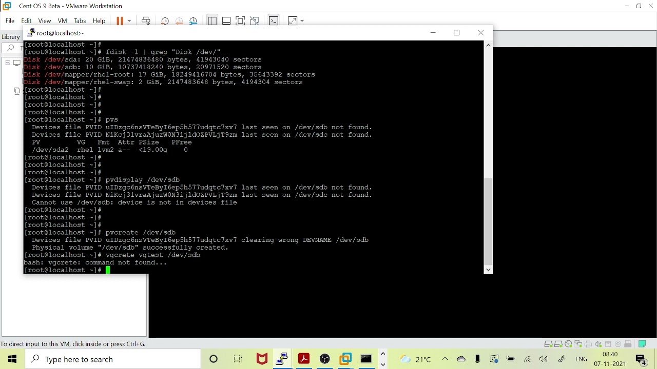 How to create a Volume Group ( VG), Logical Volume (LV) and file system (FS) on a Redhat Linux
