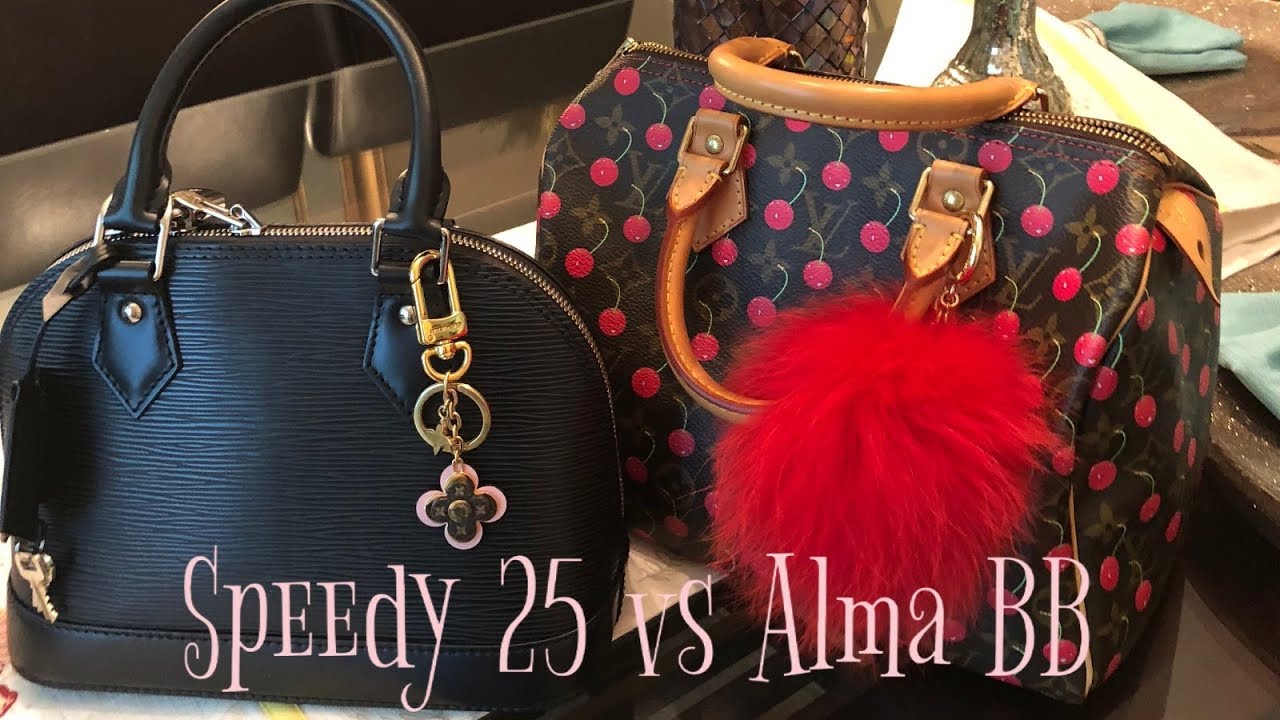 Louis Vuitton Speedy 25 vs Alma bb Comparison - YouTube