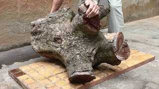 Surprised By The Unique Monolithic Tree Stump Wood Processing Project // Make A Stylish Garden Table