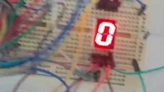 Displaying number of the bent fingers using 7-segments display and flex sensor
