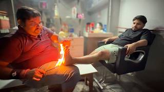 The MOST INTENSE Fire🔥 Foot Reflexology ASMR Massage By Shamboo Barber | For DEEP Relaxation