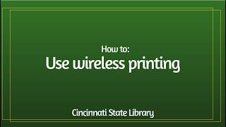 Use wireless printing
