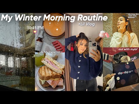 My winter morning routine 🌧️🌿|روتيني الصباحي في الشتاء🍳🕯️+lil Vlog(Zara haul🛍️, lunch out🍱..)