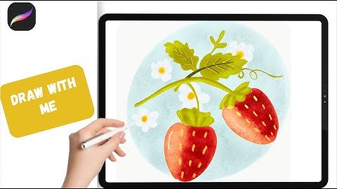 PROCREATE DRAWING Tutorial step by step - STRAWBERRY
