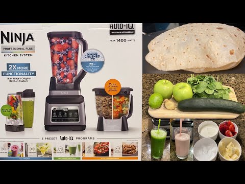 NINJA BN800 Kitchen System Review/Easy Dough Making/Healthy Green Smoothie/Strawberry BananaSmoothie