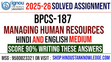 bpcs 187 solved assignment 2025-26 | bpcs 187 solved assignment pdf in english | bpcs 187 assignment