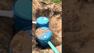 Simple cabin septic 55 gallon barrels