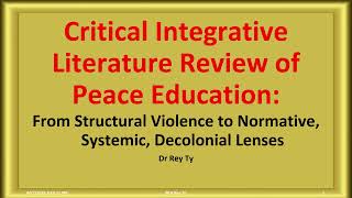 ©2026 Dr Rey Ty Evolution of Peace Education Lit Review