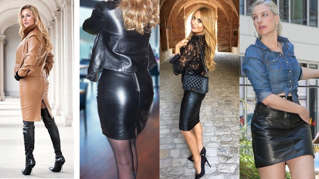 super classy and beautiful collection of office wear leather skirts