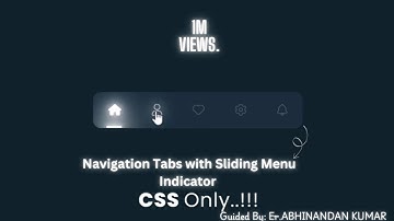 CSS Only Navigation Tabs with Sliding Menu Indicator. #webdevelopment #javascript #css #coding #html
