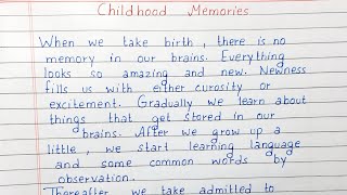 Write a short essay on Childhood Memories | Essay Writing | English