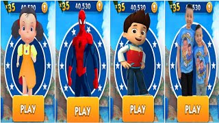 Squid Game Subway Run vs Super Spiderman Subway Run vs CKN Toys Hero Run vs Paw Patrol Run Gameplay screenshot 5