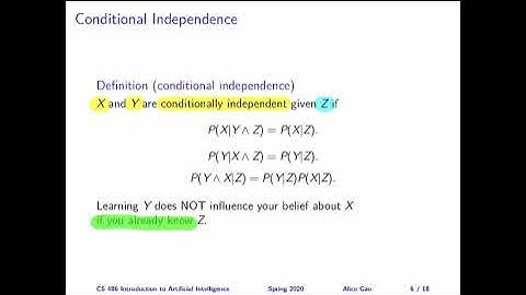 L11 Definitions of Unconditional and Conditional Independence