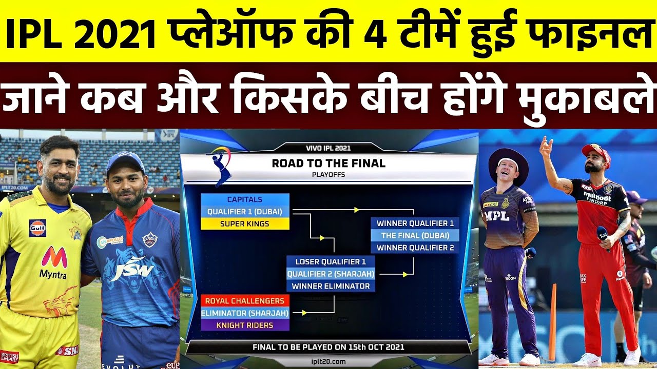 IPL 2021 Playoffs teams, Schedule: प्लेऑफ की चार टीमें हुईं फाइनल, ये है मैचों का कार्यक्रम