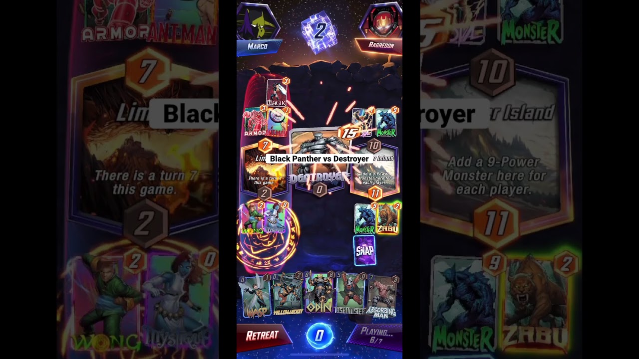 Marvel Snap Gameplay Clip #34 . Black Panther vs Destroyer . 