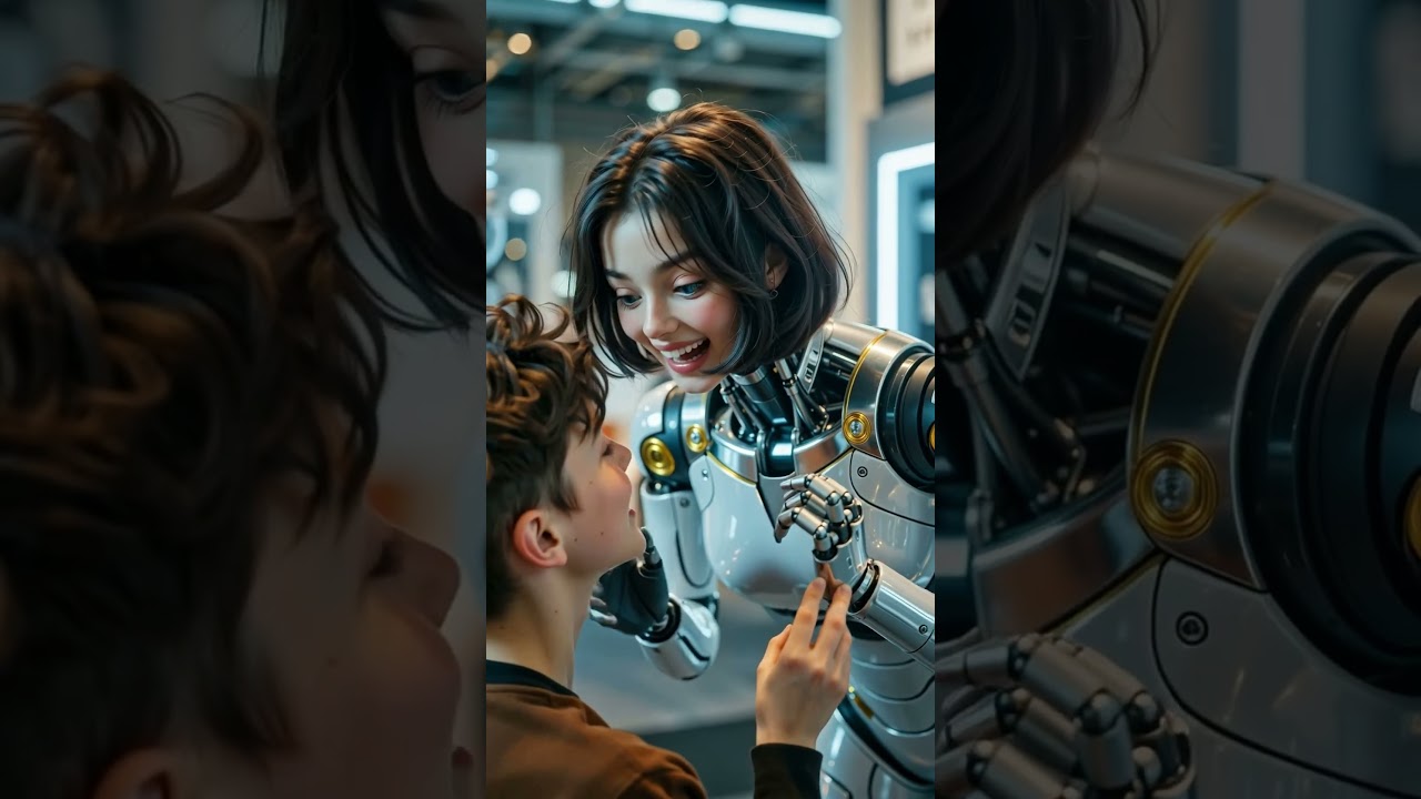 Expo AI Robot with Boy 