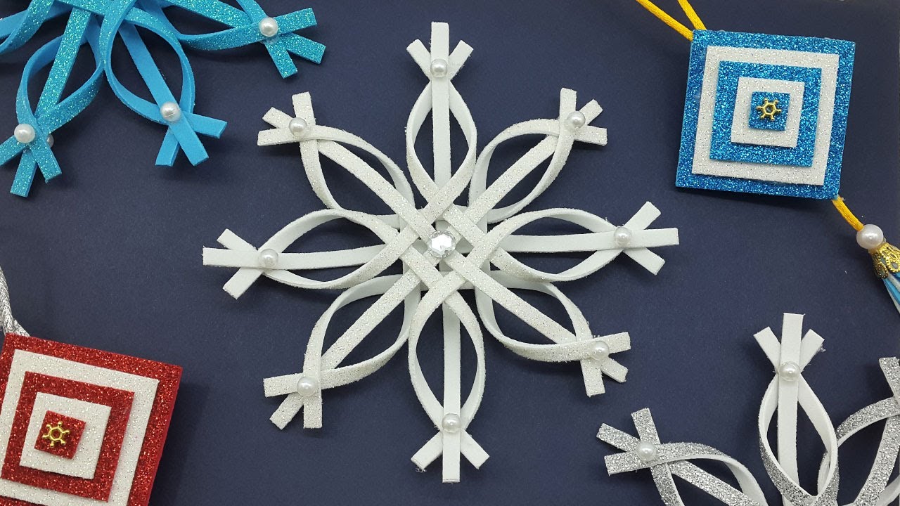 Christmas Decoration I How to make Snowflake with Glitter foam