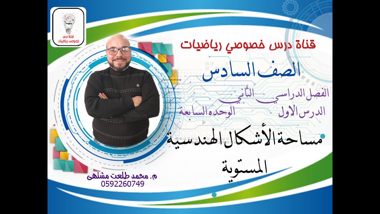 الدرس الاول : مساحة الأشكال الهندسية المستوية   |  الوحده7  -  الفصل2 | رياضيات الصف السادس