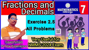 7th Class Maths New Syllabus|| Chapter-2|| Fractions and Decimals Exercise-2.5 || Must Watch Video