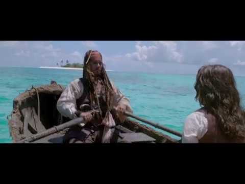 Капитан Джек Воробей высаживает Анжелику на острове. HD