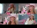 pink cowgirl makeup + outfit 💕 | grwm 💟