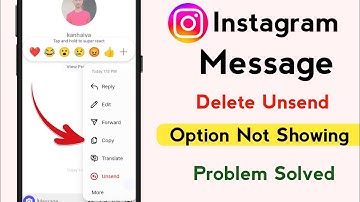 instagram message unsend option not showing problem 2025 | instagram message delete option missing