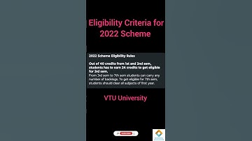 VTU University - Eligibility Criteria for 2022 Scheme and Year back System| How much Credits