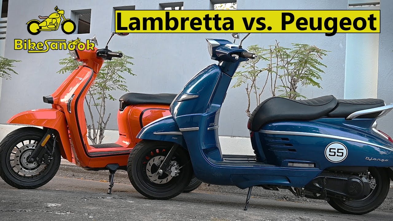 Premium scooter special: Lambretta V200 vs Peugeot Django 150 - YouTube