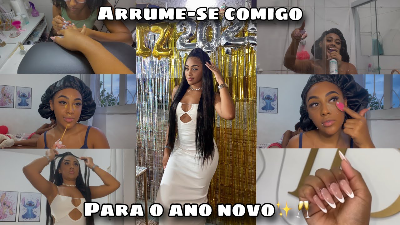 ARRUME-SE COMIGO PARA O ANO NOVO 🥂🤍 | unhas, maquiagem, cabelo, look, acessórios…