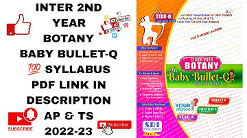 INTERMEDIATE 2ND YEAR BOTANY BABY BULLET-Q 💯 SYLLABUS FULL PDF LINK IN DESCRIPTION
